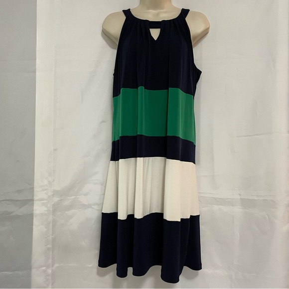 En Focus Studio Color Block Stretchy Halter Dress - Picture 1 of 11